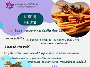 สาระน่ารู้ของศาสตร์การเเพทย์แผนไทยวันนี้เสนอในหัวข้อยาธาตุอบเชย