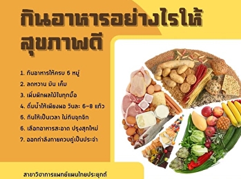 สุขภาพดีเริ่มได้จาก “จานอาหารทุกวัน” ❤️
???? กินครบ 5 หมู่ ในสัดส่วนที่เหมาะสม