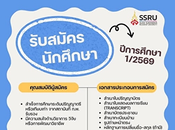 เปิดรับสมัครนักศึกษาระดับปริญญาโท
ประจำปีการศึกษา 1/2569