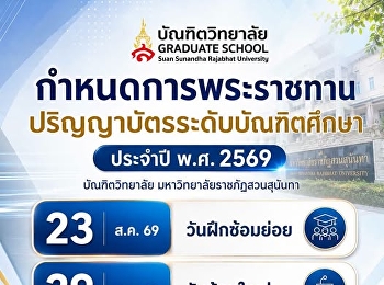 นับถอยหลังสู่ความสำเร็จ
สำหรับว่าที่มหาบัณฑิตและดุษฎีบัณฑิต
เตรียมความพร้อมเข้าพิธีพระราชทานปริญญาบัตรประจำปี
2569